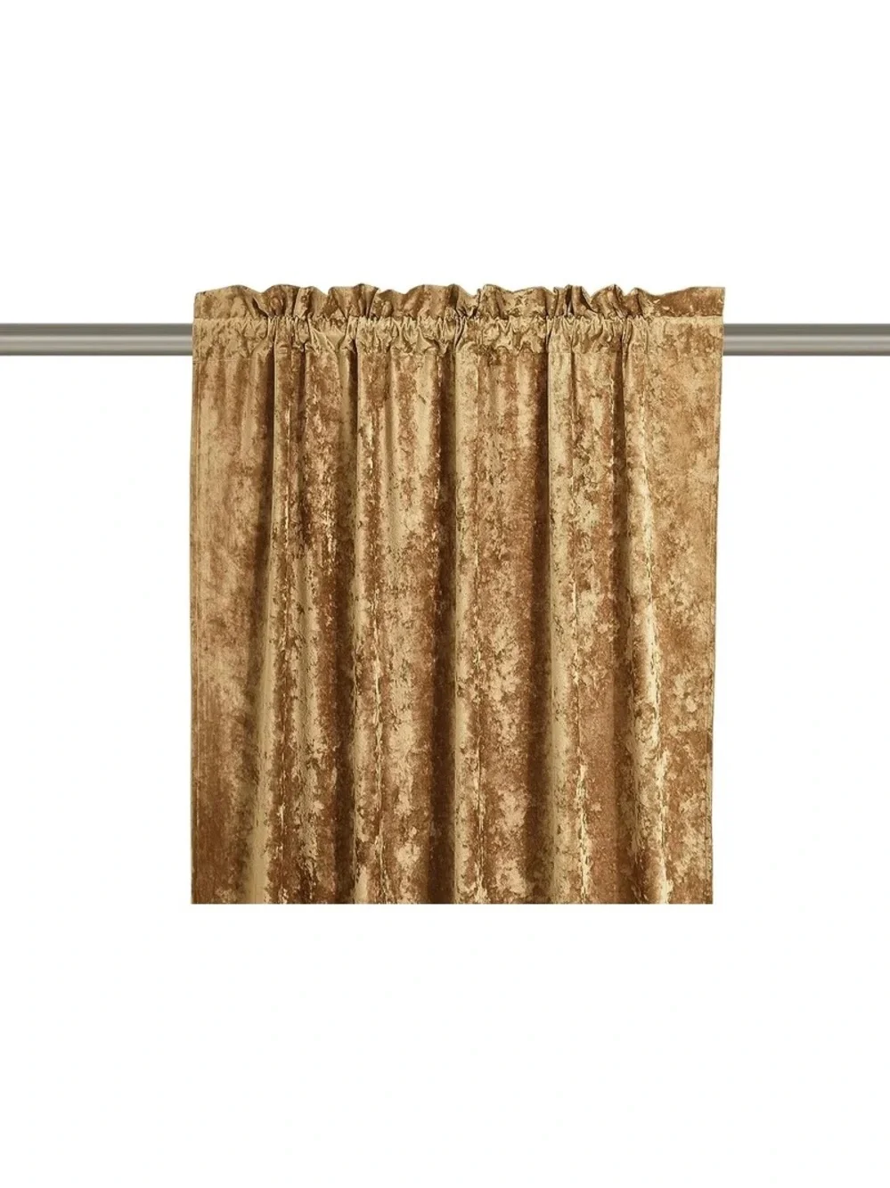 Gold Velvet Rod Pocket Window Curtains - Luxury Home Accents 100x96in set